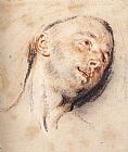 Jean-antoine Watteau Canvas Paintings - Head of a Man